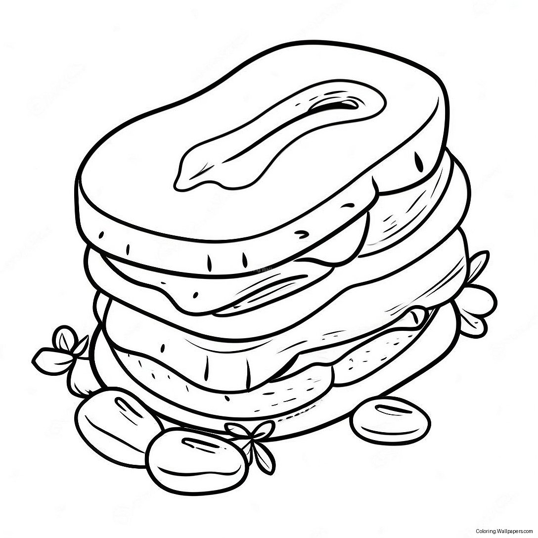 Peanut Butter And Jelly Sandwich Coloring Page 36338