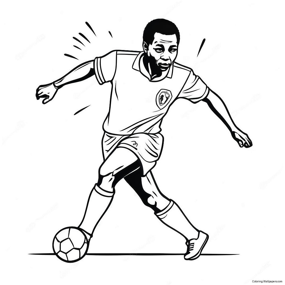 Pele Dribbelt Den Ball Ausmalbild 24995