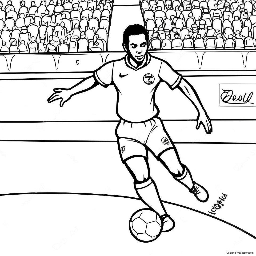 Página Para Colorear De Pelé Driblando El Balón 24996