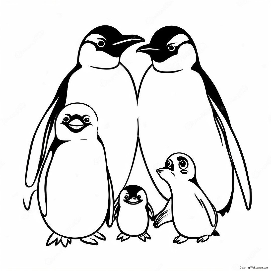 Pinguinfamilie Ausmalbild 44401