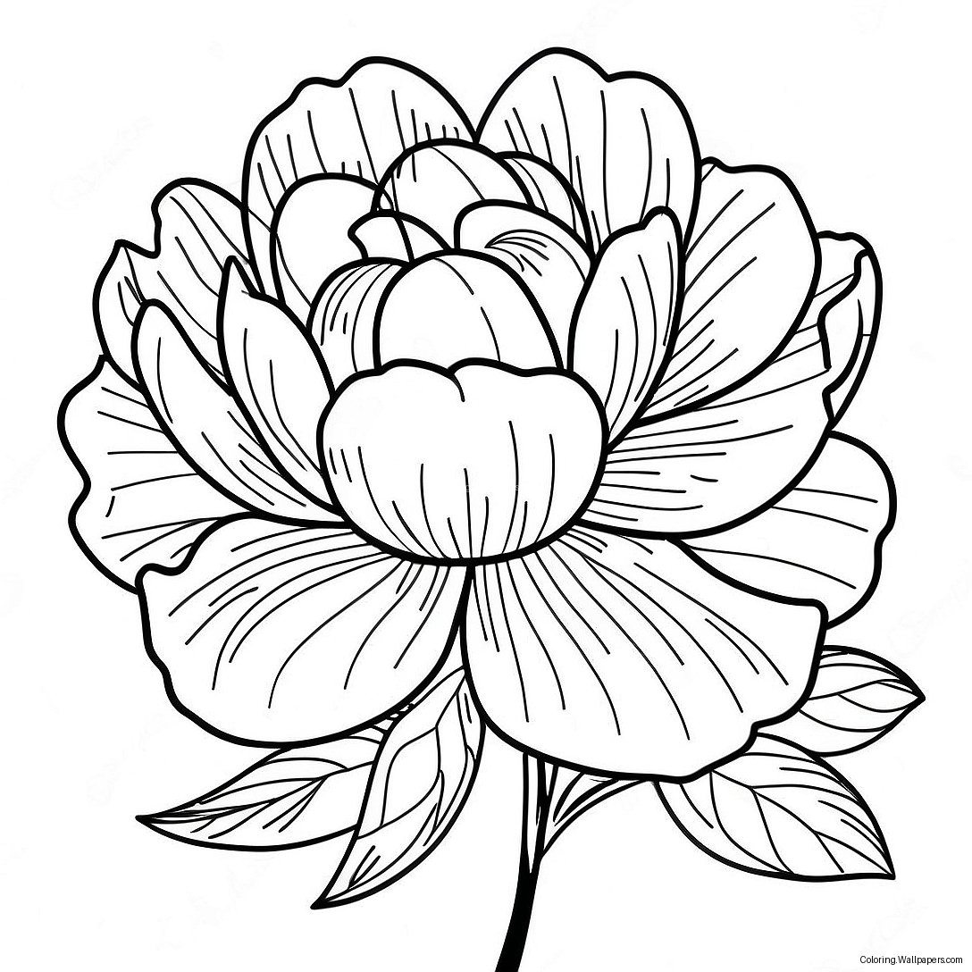 Página Para Colorear De Flor Peonía 31209