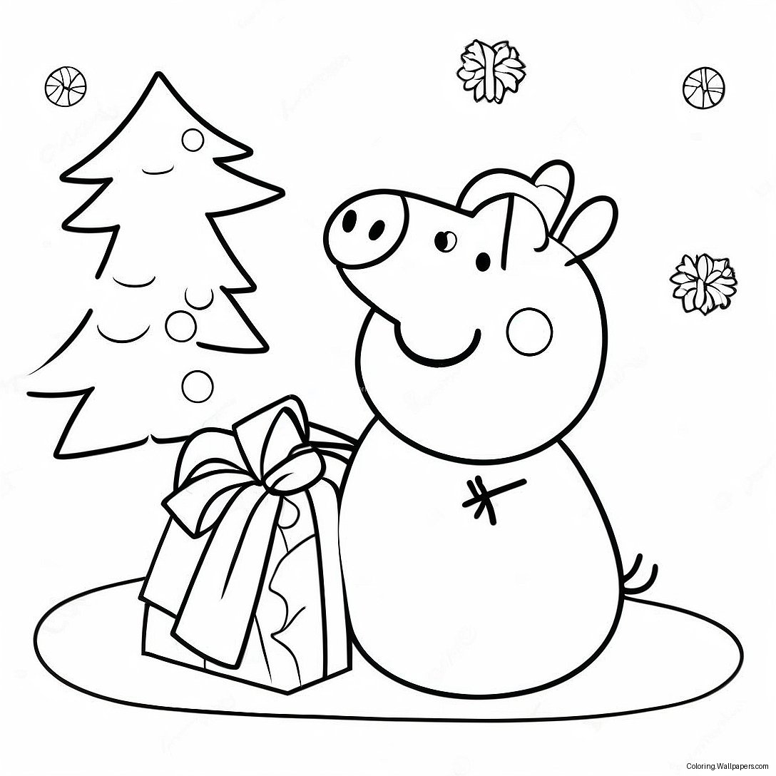 Peppa Pig Christmas Coloring Page 6189