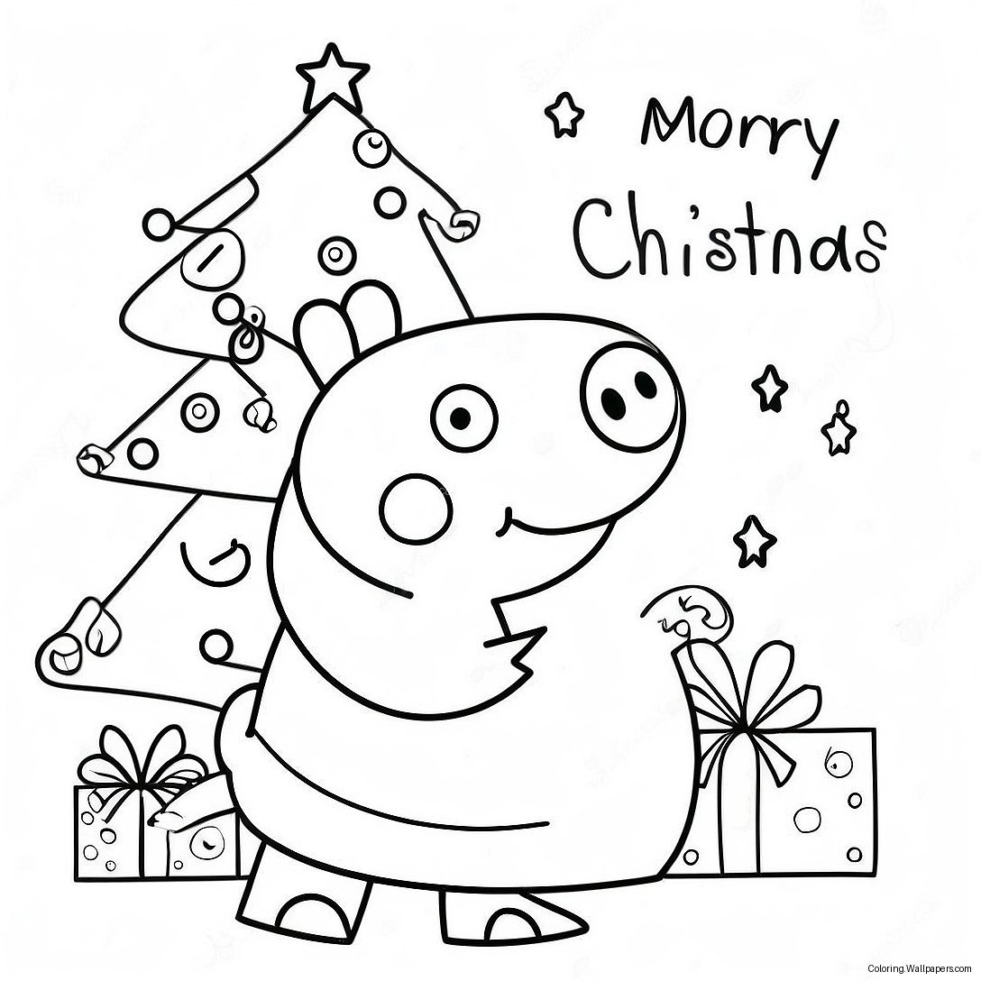 Peppa Pig Christmas Coloring Page 6190