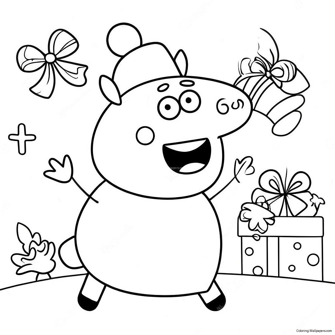 Peppa Pig Christmas Coloring Page 6191