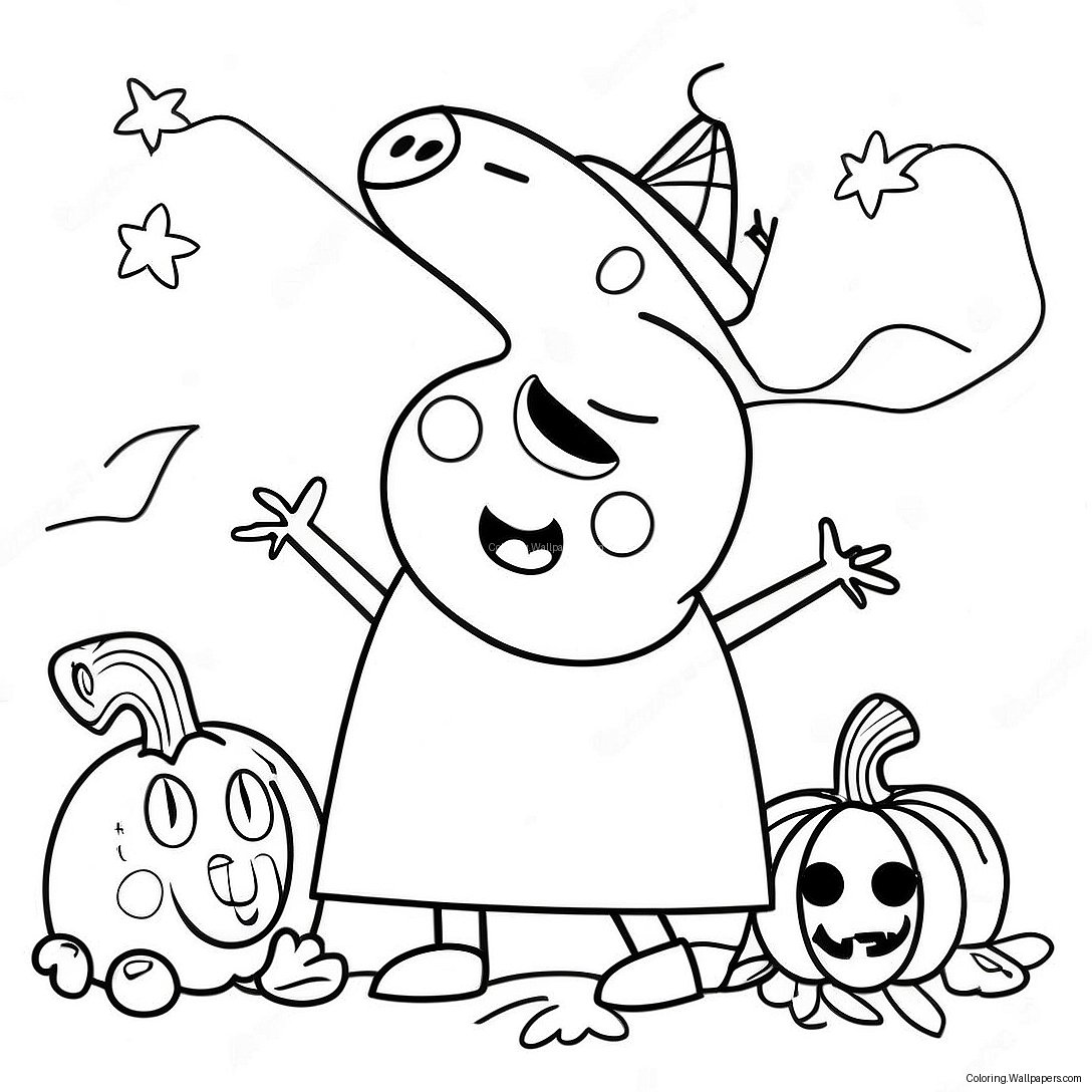 Peppa Pig Halloween Coloring Page 18586