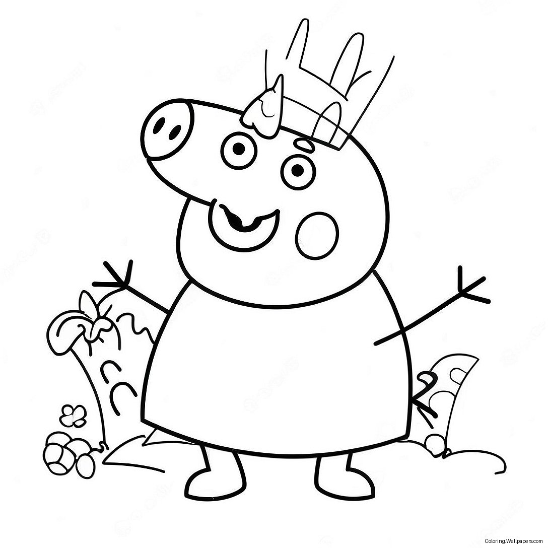 Peppa Pig In Spooky Costume Coloring Page 18604