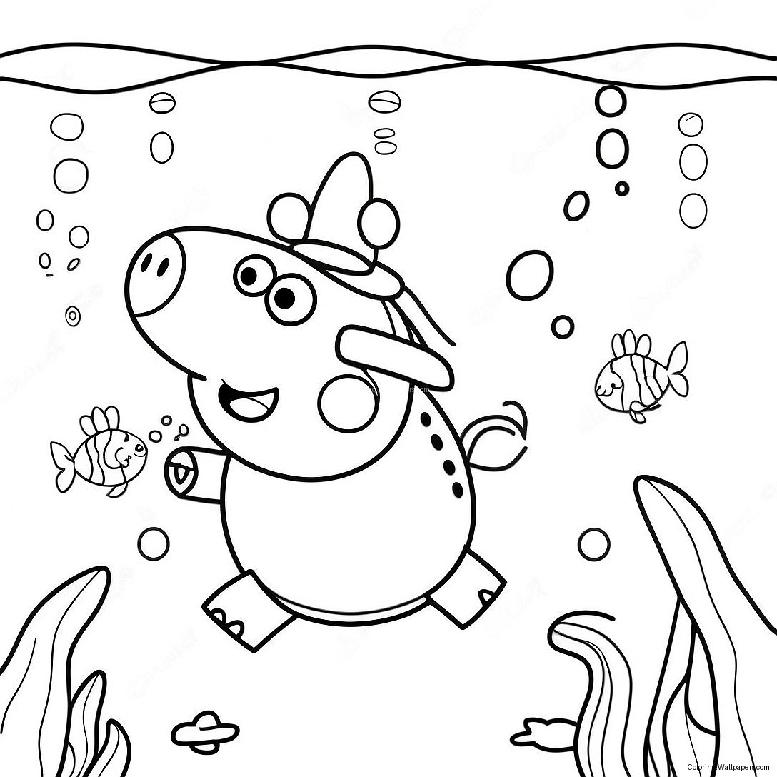 Pagina Da Colorare Dell'avventura Sottomarina Di Peppa Pig 47381