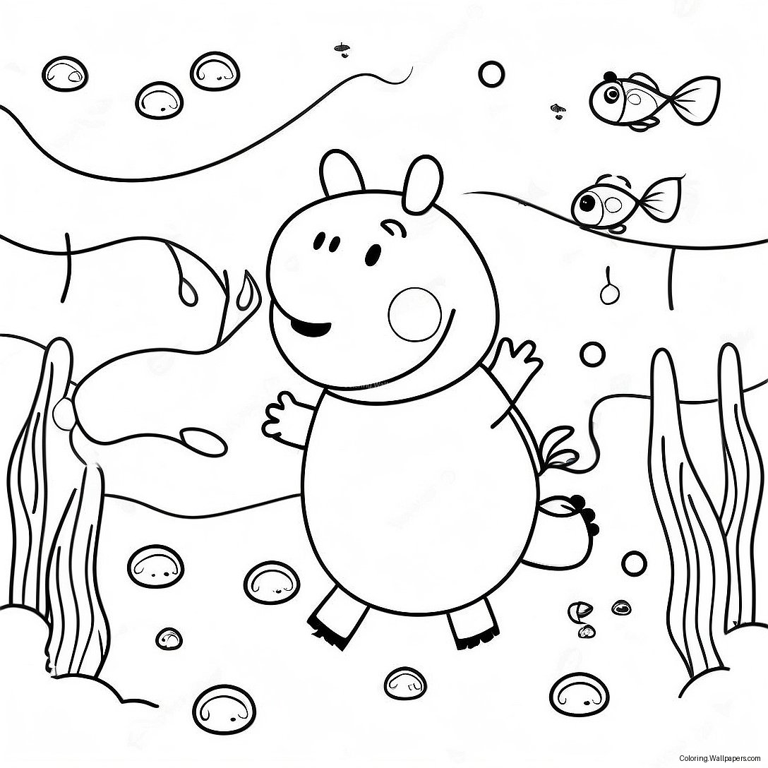 Página Para Colorir Da Aventura Subaquática Da Peppa Pig 47383