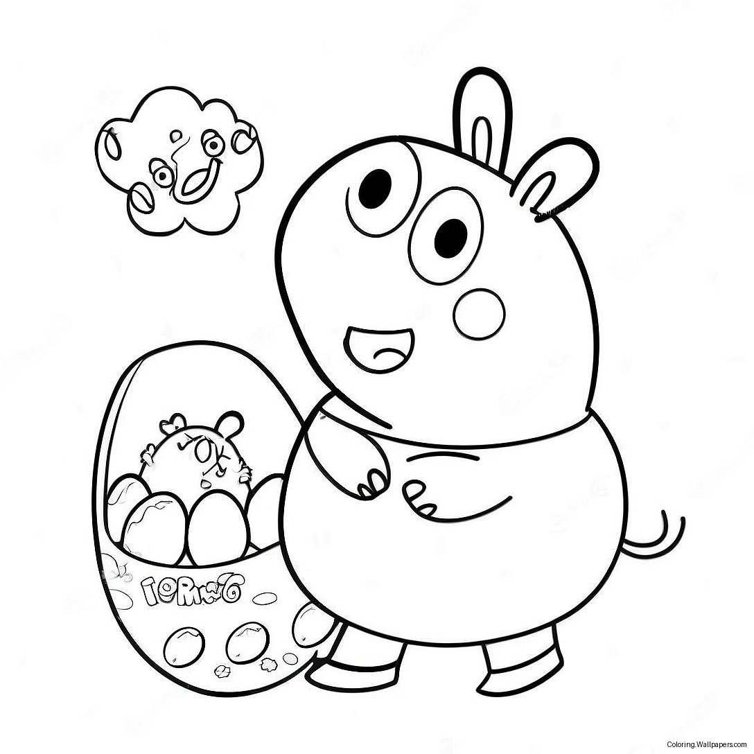 Pagina Da Colorare Di Peppa Pig Con Uova Di Pasqua Colorate 43484