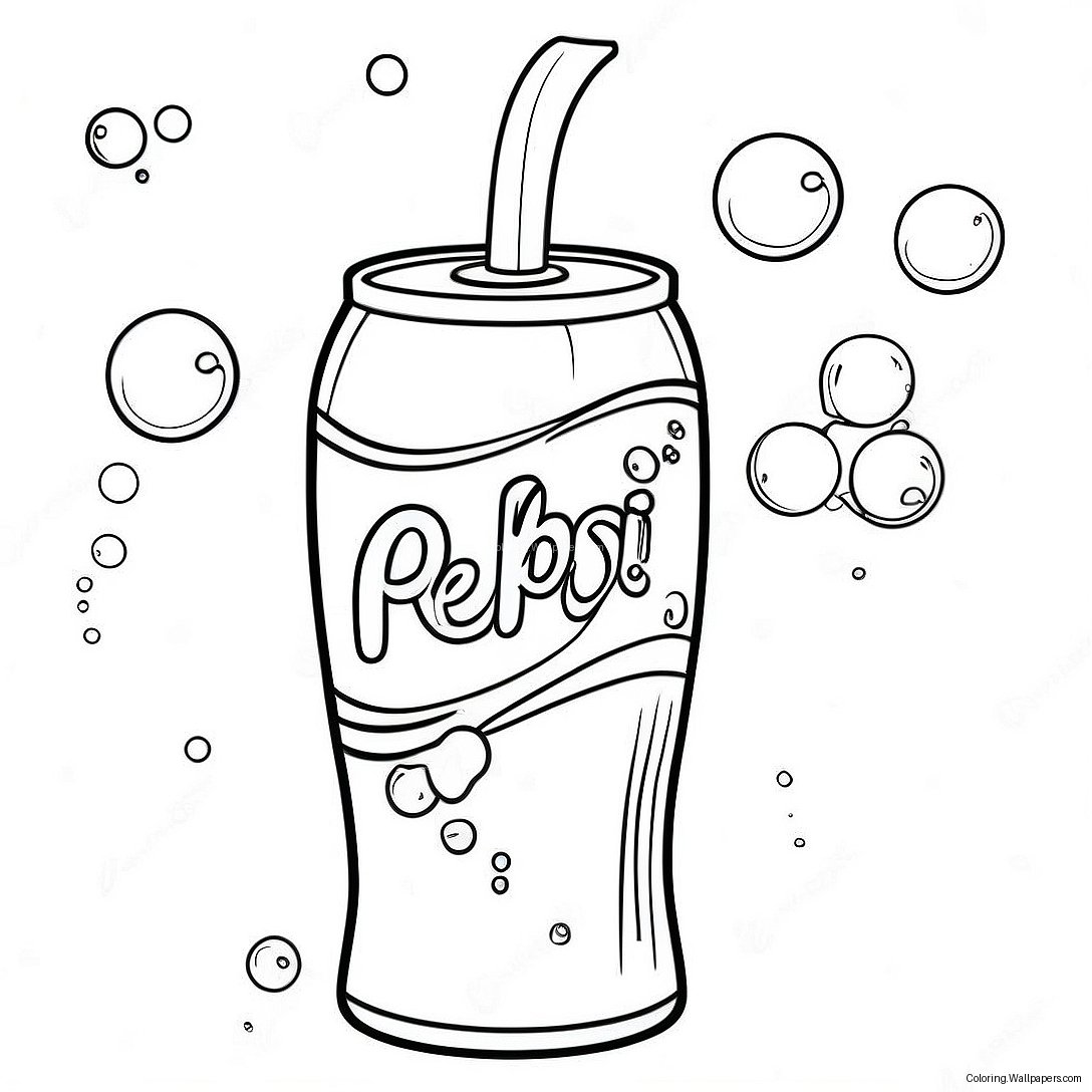 Pepsi Can With Bubbles Coloring Page 39435