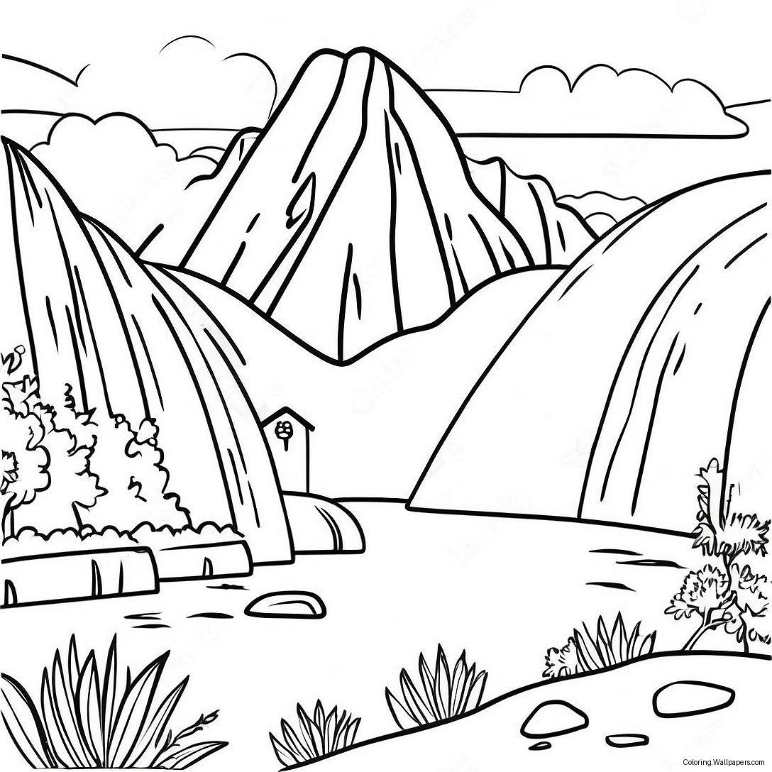 Peru Landscape Coloring Page 13843