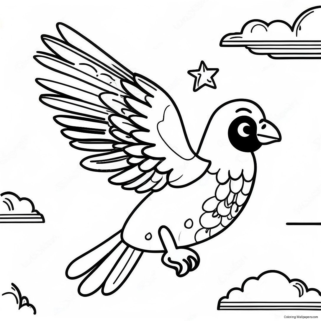 Peso Pluma Flying In The Sky Coloring Page 4658