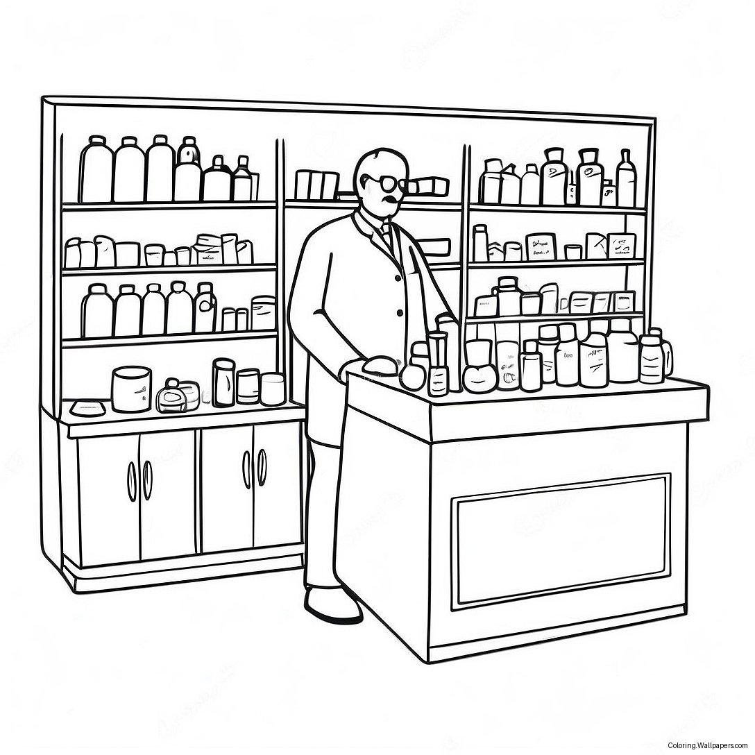 Pharmacy Coloring Page 17511