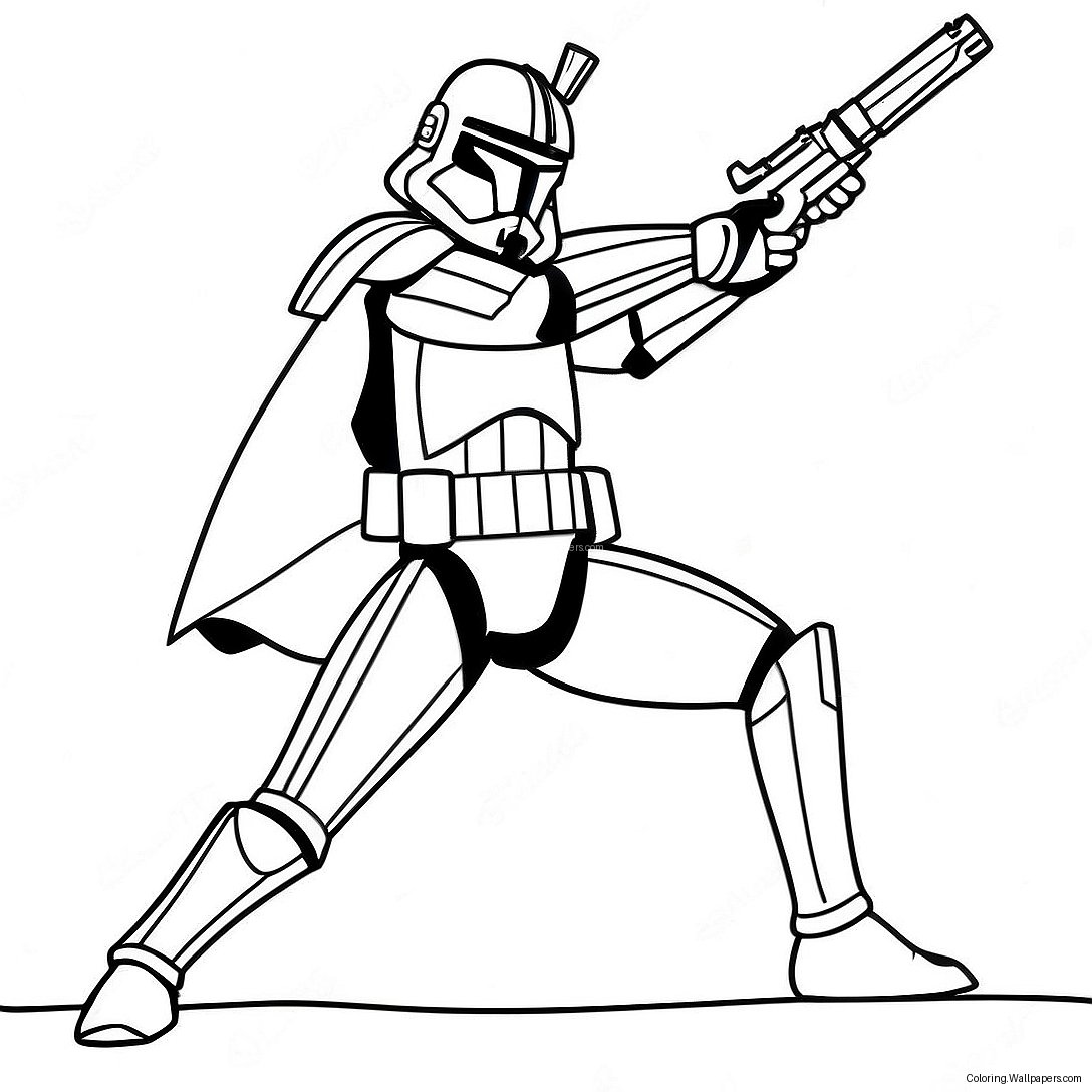 Page À Colorier Pose D'action De Clone Trooper Phase 2 23556