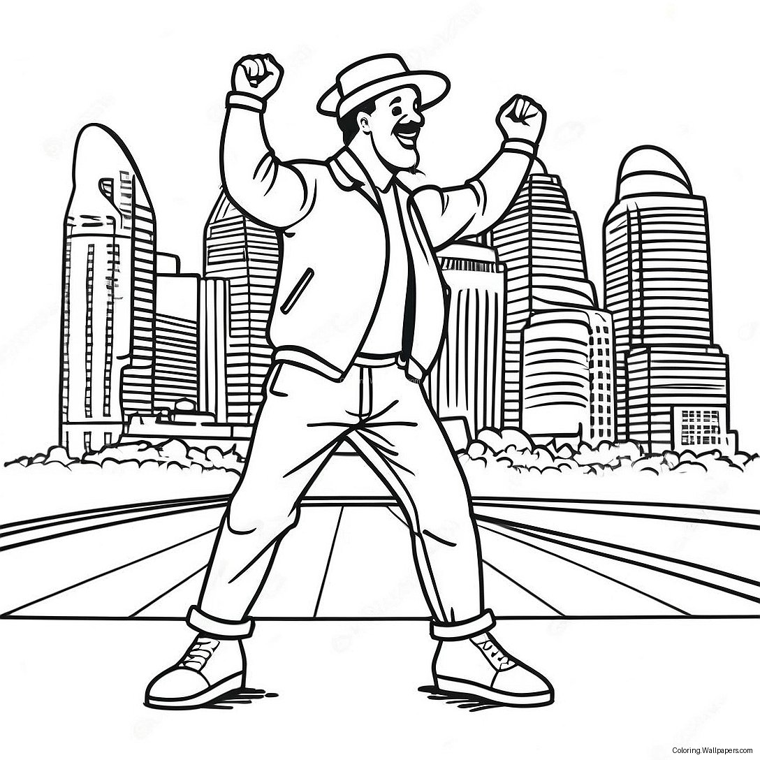 Philly Fanatic Dancing Coloring Page 54694