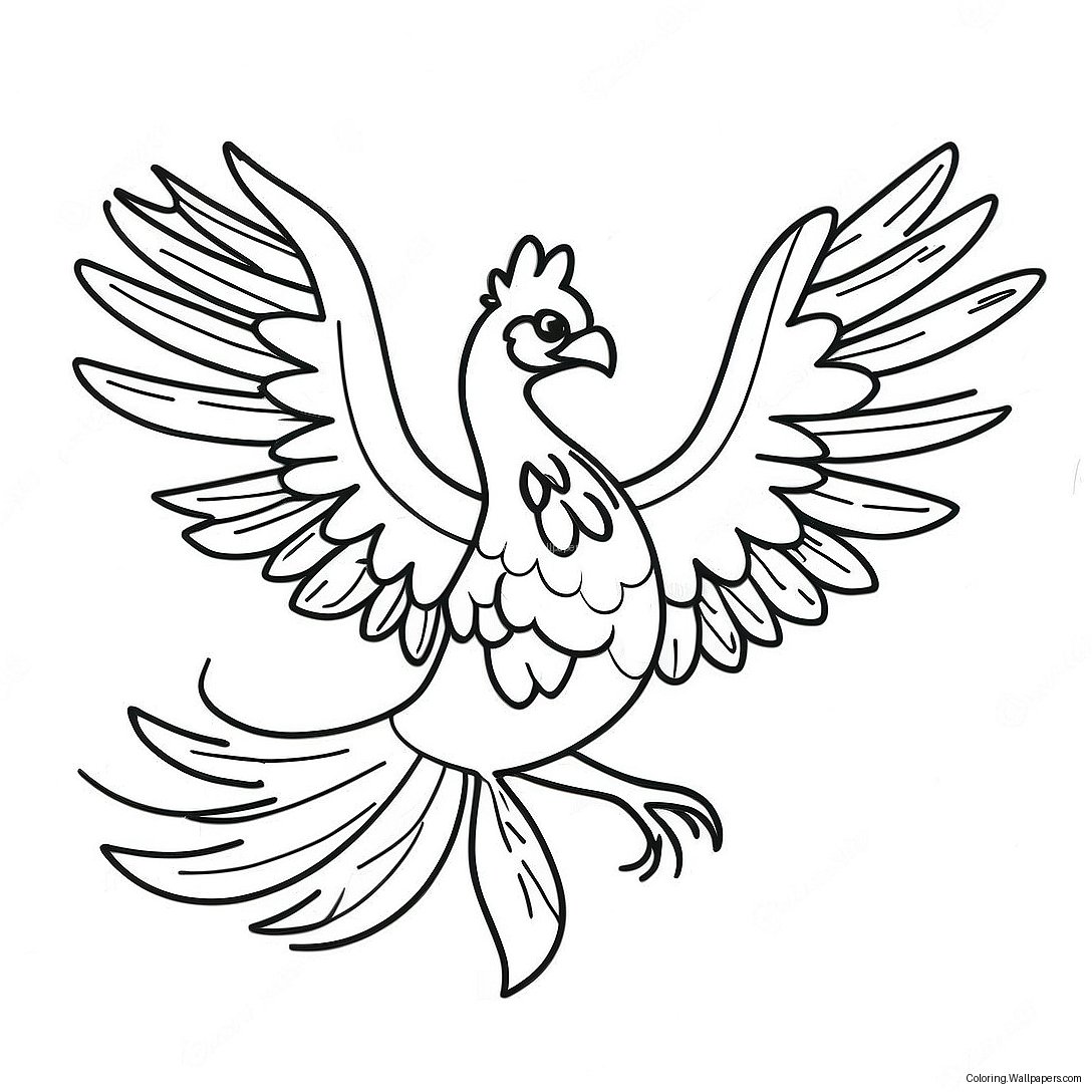 Phoenix In Action Coloring Page 42419