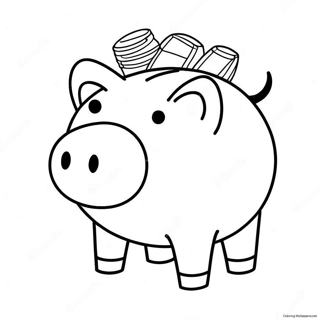 Piggy Bank Coloring Page 40815