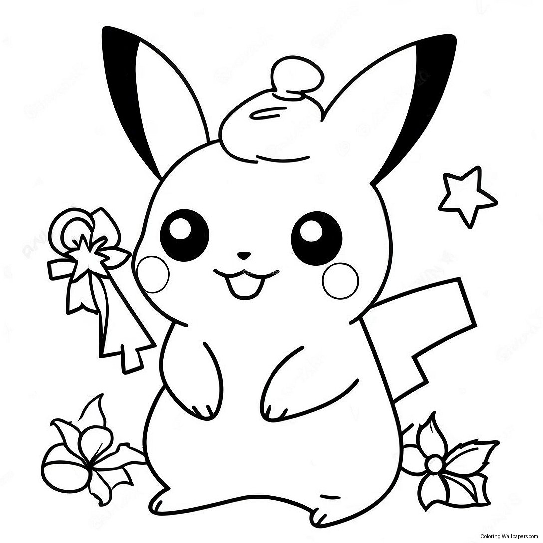 Pikachu Christmas Coloring Page 1502