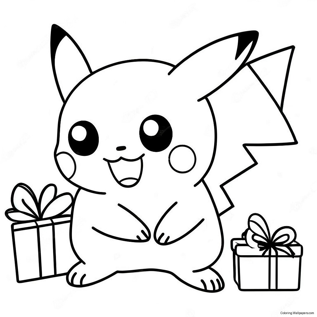 Pikachu Christmas Coloring Page 1503