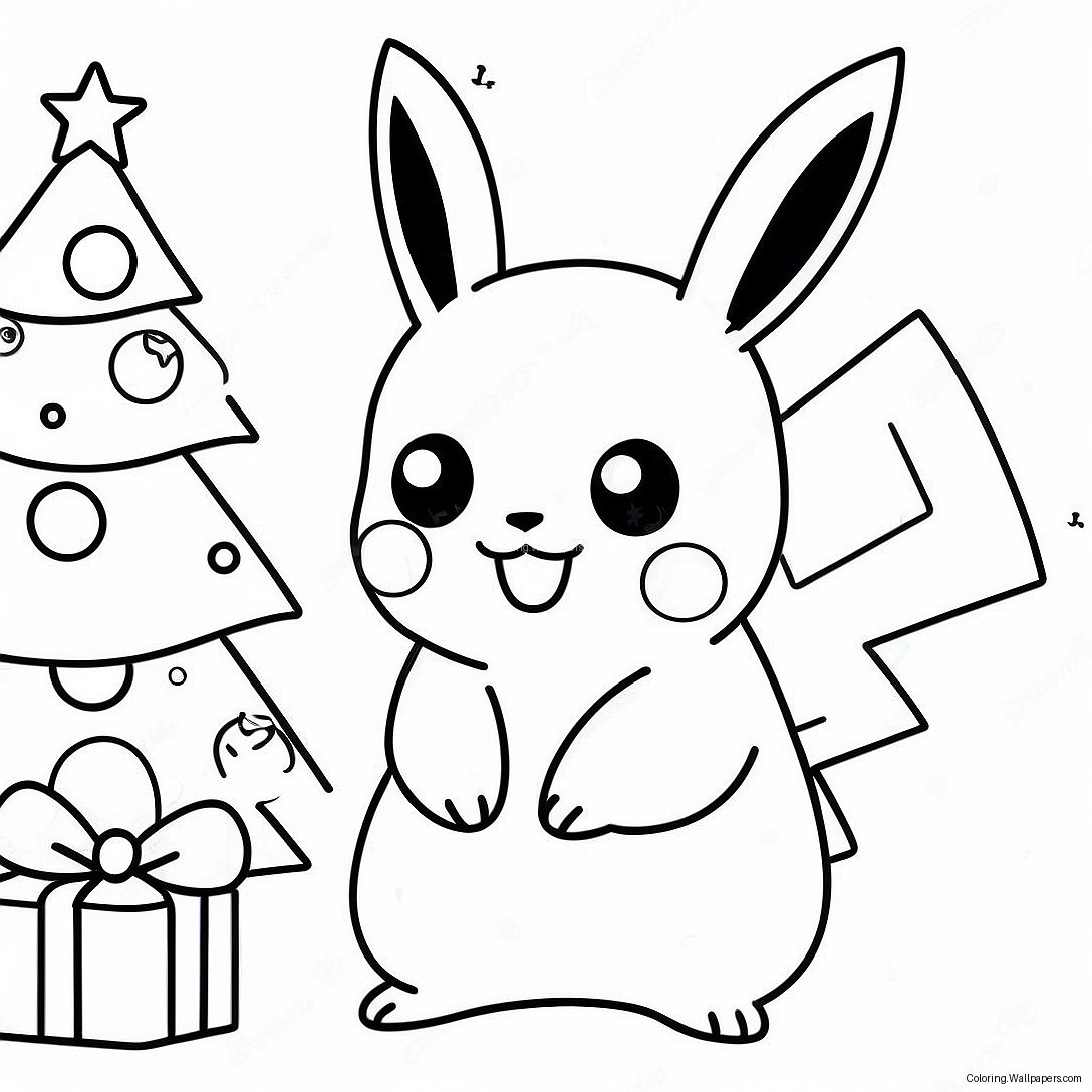 Pikachu Christmas Coloring Page 1504