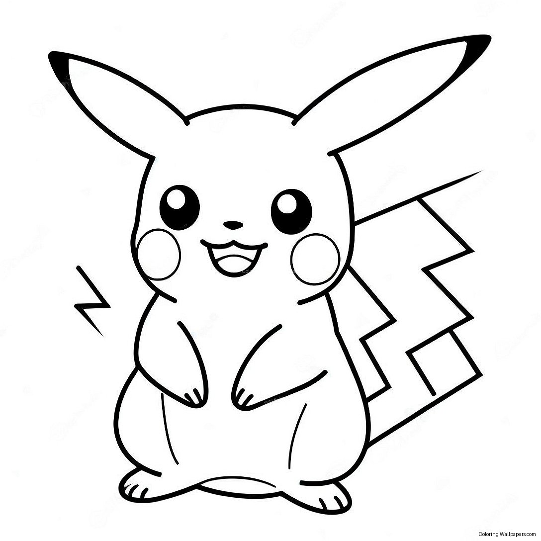 Pikachu Electric Type Coloring Page 54961