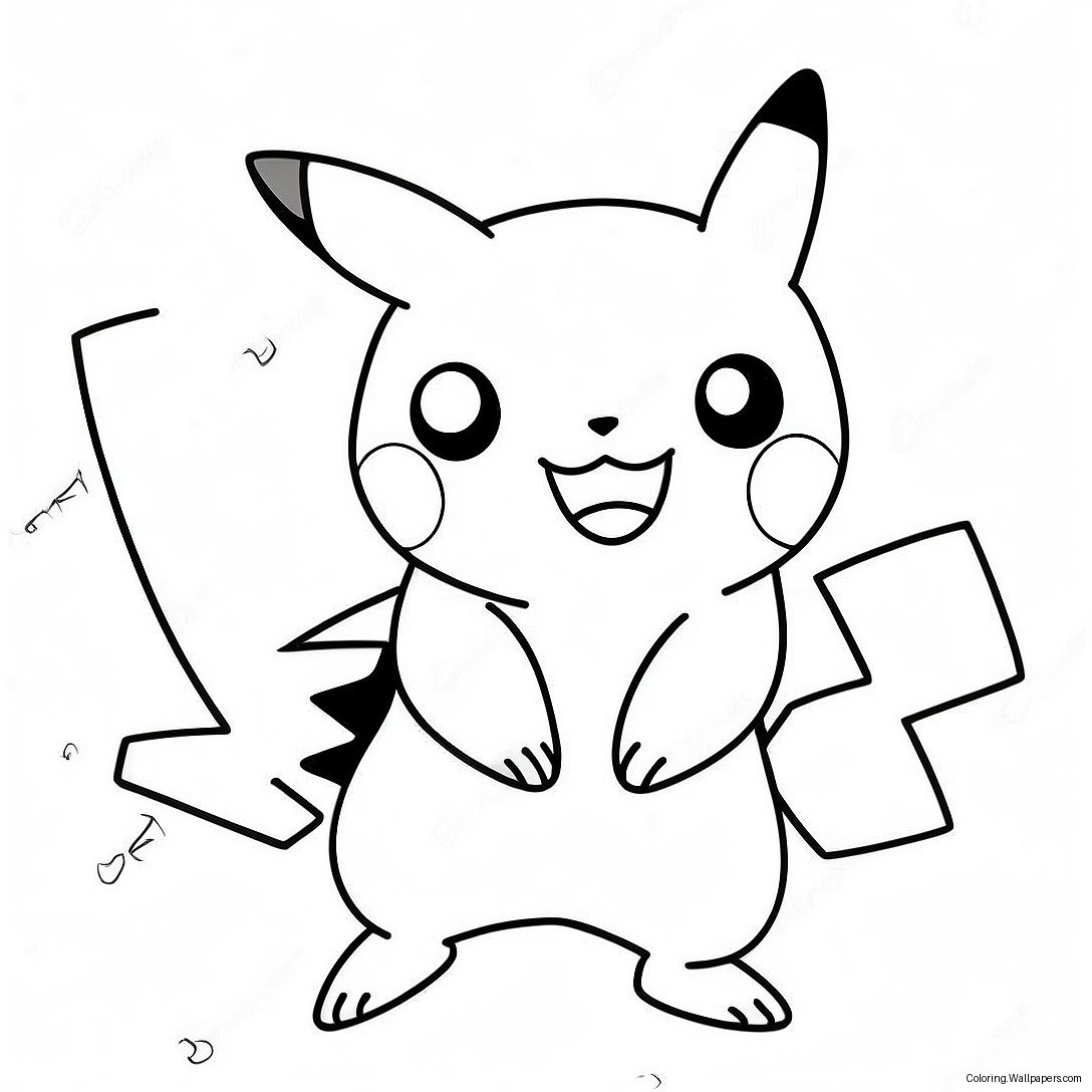 Página Para Colorir Do Pikachu Brilhando Com Energia 47479