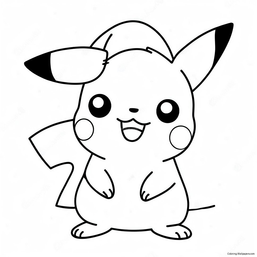 Pikachu With Santa Hat Coloring Page 3979