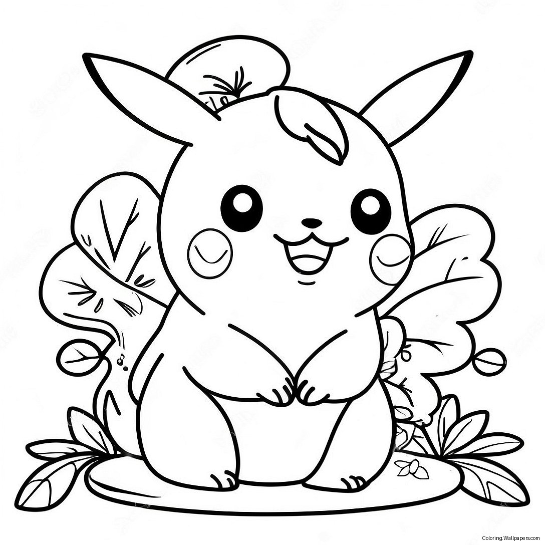 Pikachu With Thanksgiving Turkey Coloring Page 19213