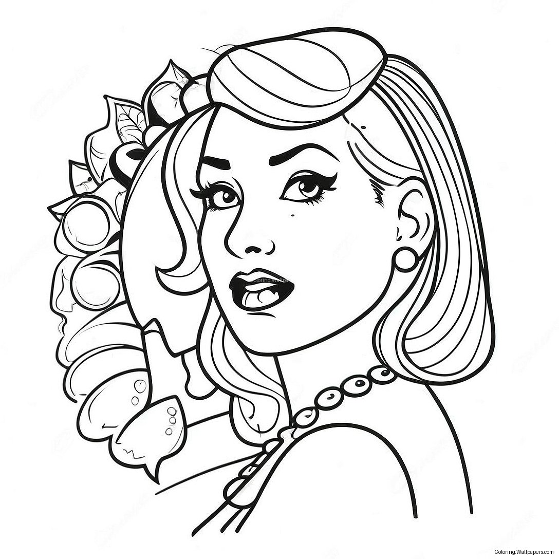 Pin Up Girls Coloring Page 39494