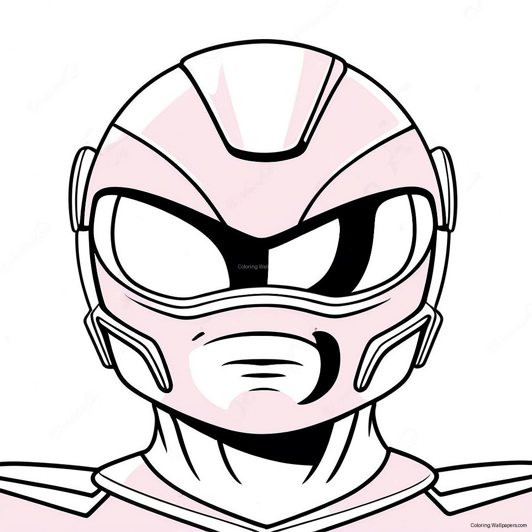 Pink Power Ranger With Helmet Coloring Page 45231