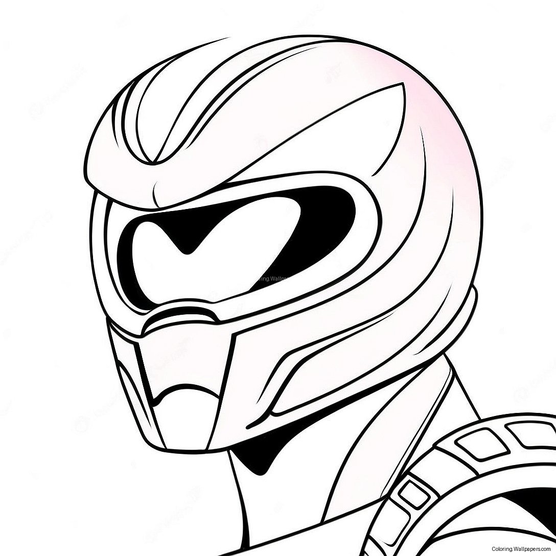 Pink Power Ranger With Helmet Coloring Page 45232