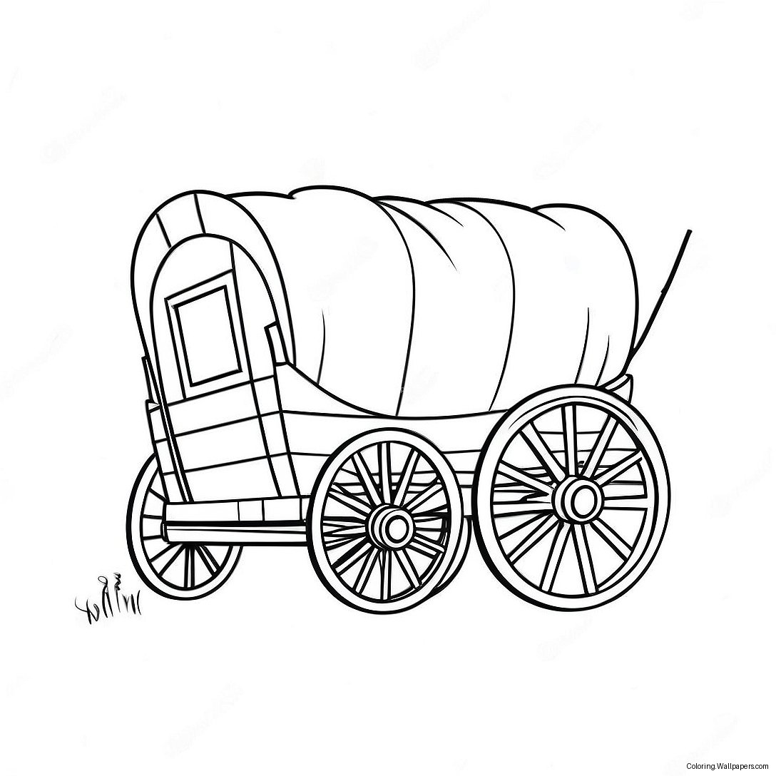 Pioneer Wagon Coloring Page 20045