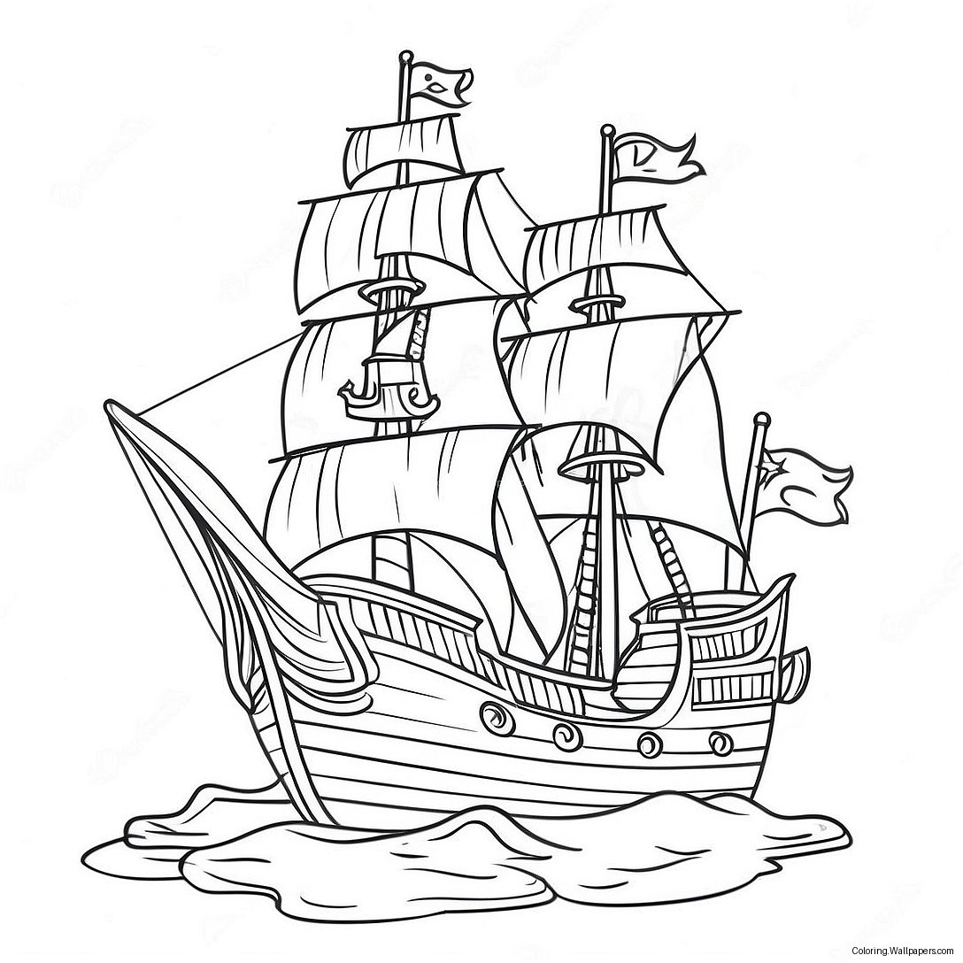 Piraten-Schiff Abenteuer Ausmalbild 4582