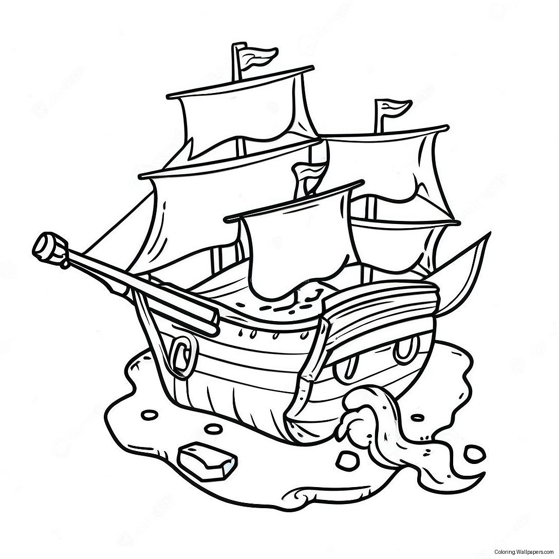 Pirate Treasure Map Coloring Page 11512