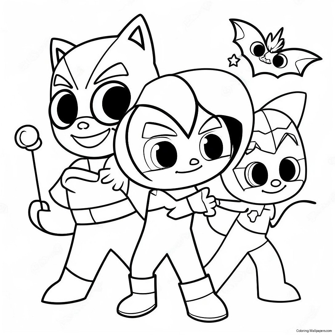 Pj Masks Halloween Coloring Page 36904