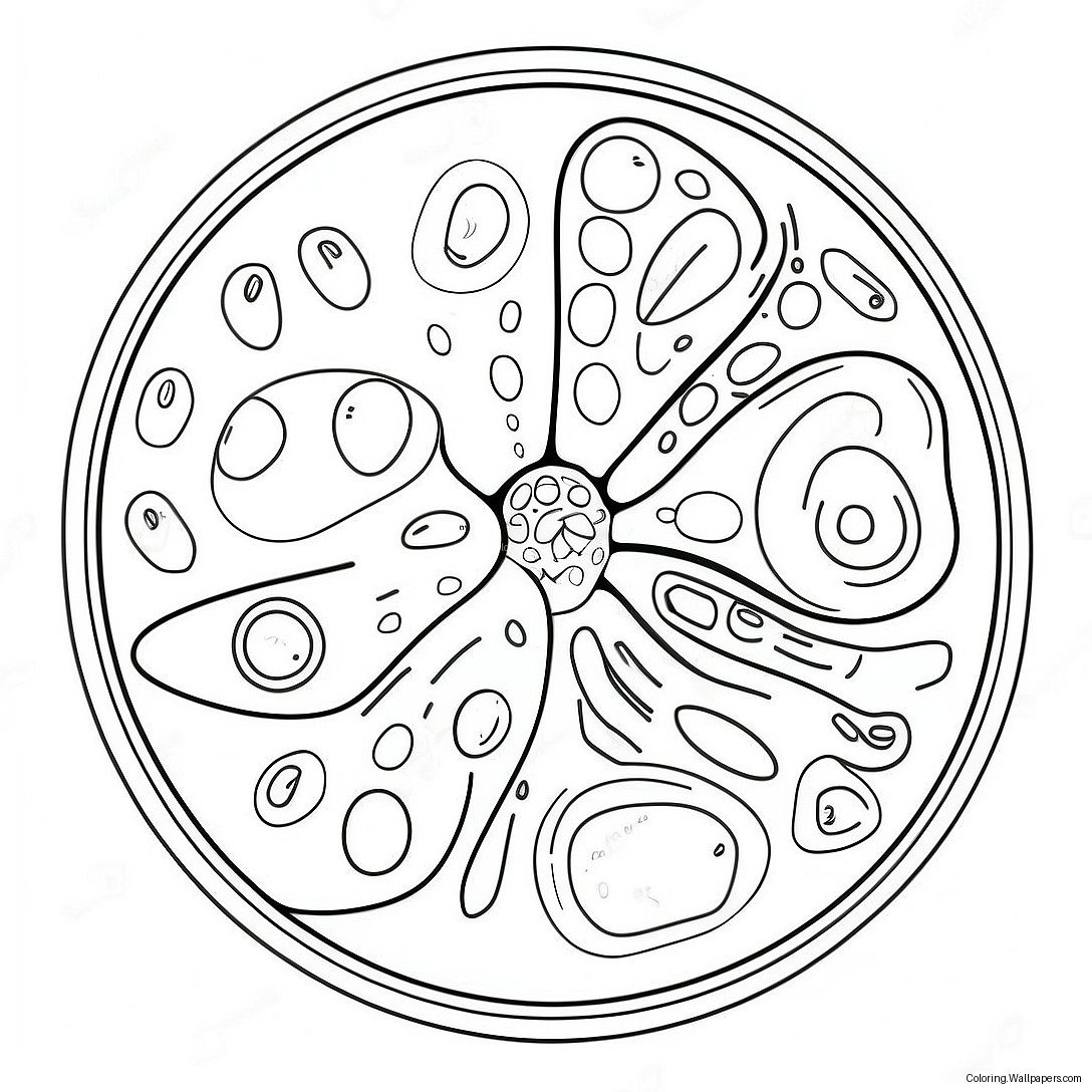 Página Para Colorear Célula Vegetal Con Organelos Coloridos 31781