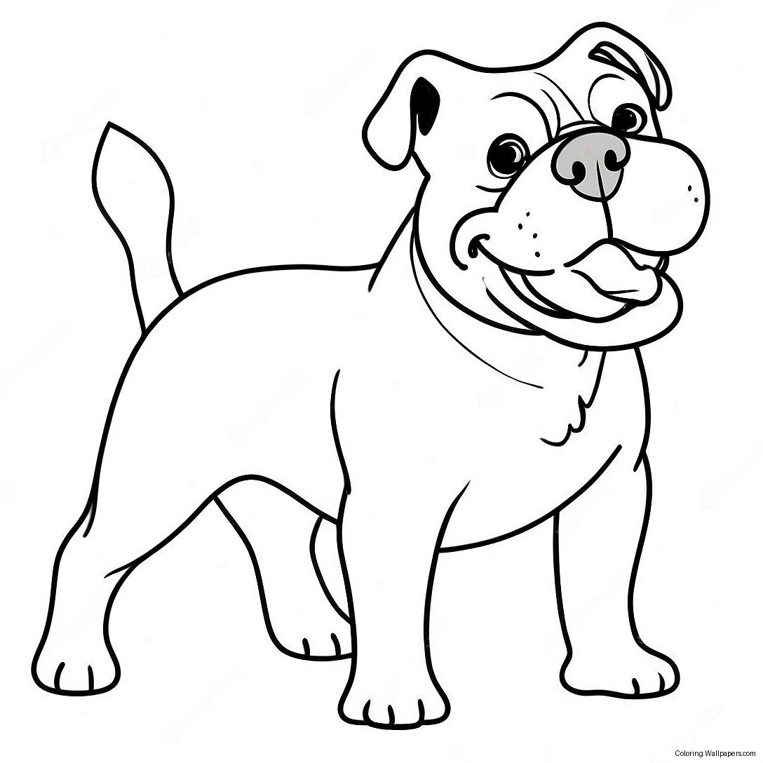 Bulldog Américain Joueur - Page À Colorier 48743