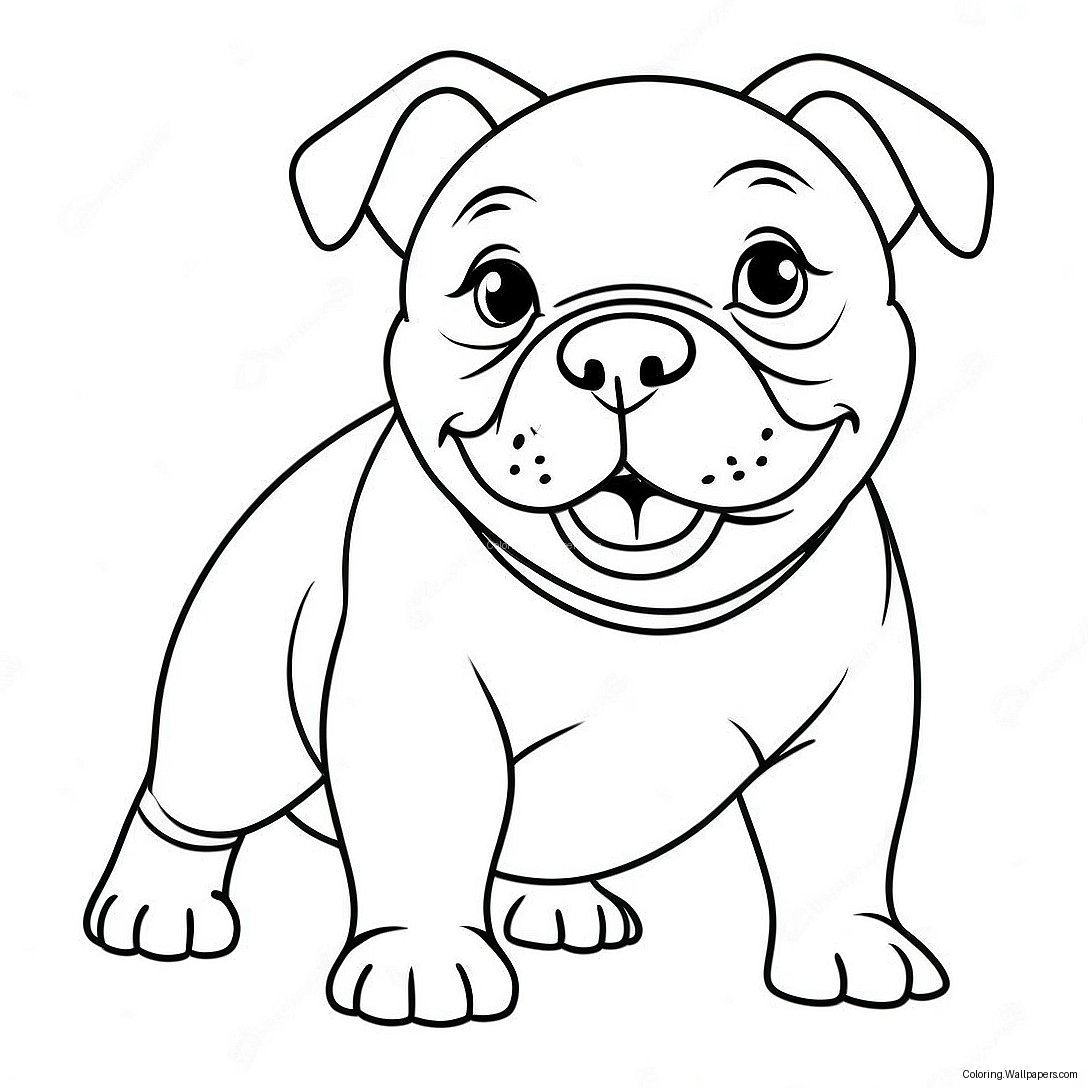 Pagina Da Colorare Di Un Cucciolo American Bully Giocherellone 37291