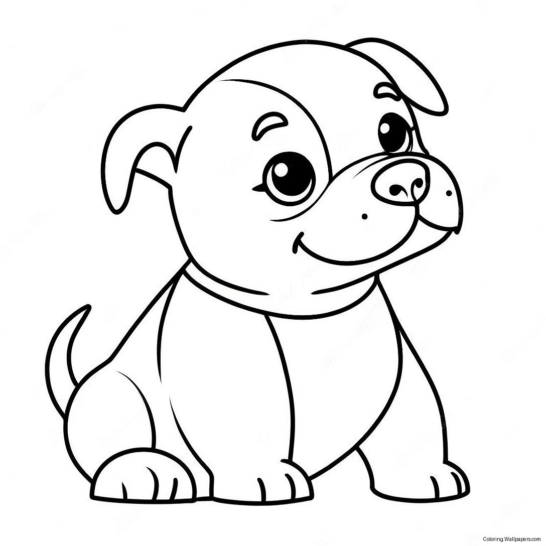 Playful American Bully Puppy Coloring Page 37292