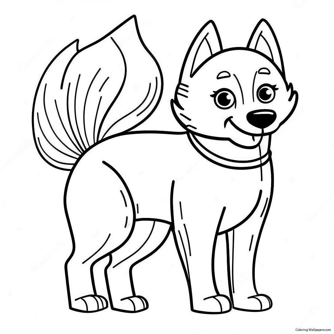 Playful Arctic Husky Coloring Page 29724