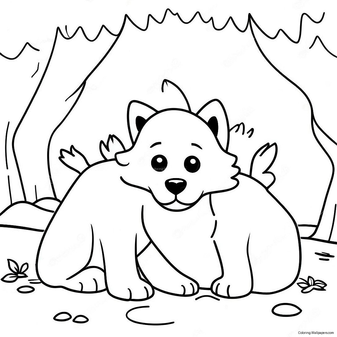 Playful Arctic Wolf Puppies Coloring Page 52172