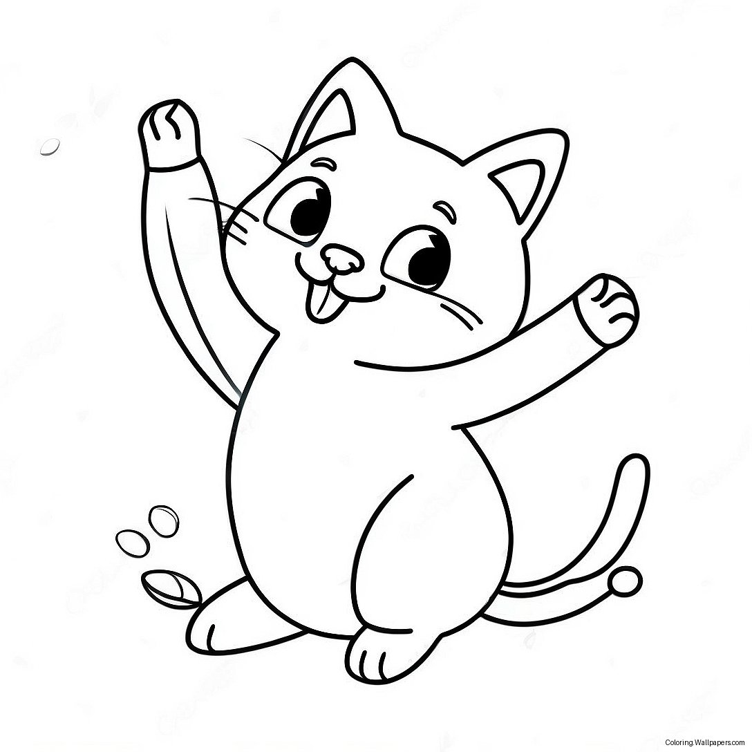 Playful Banana Cat Coloring Page 21597