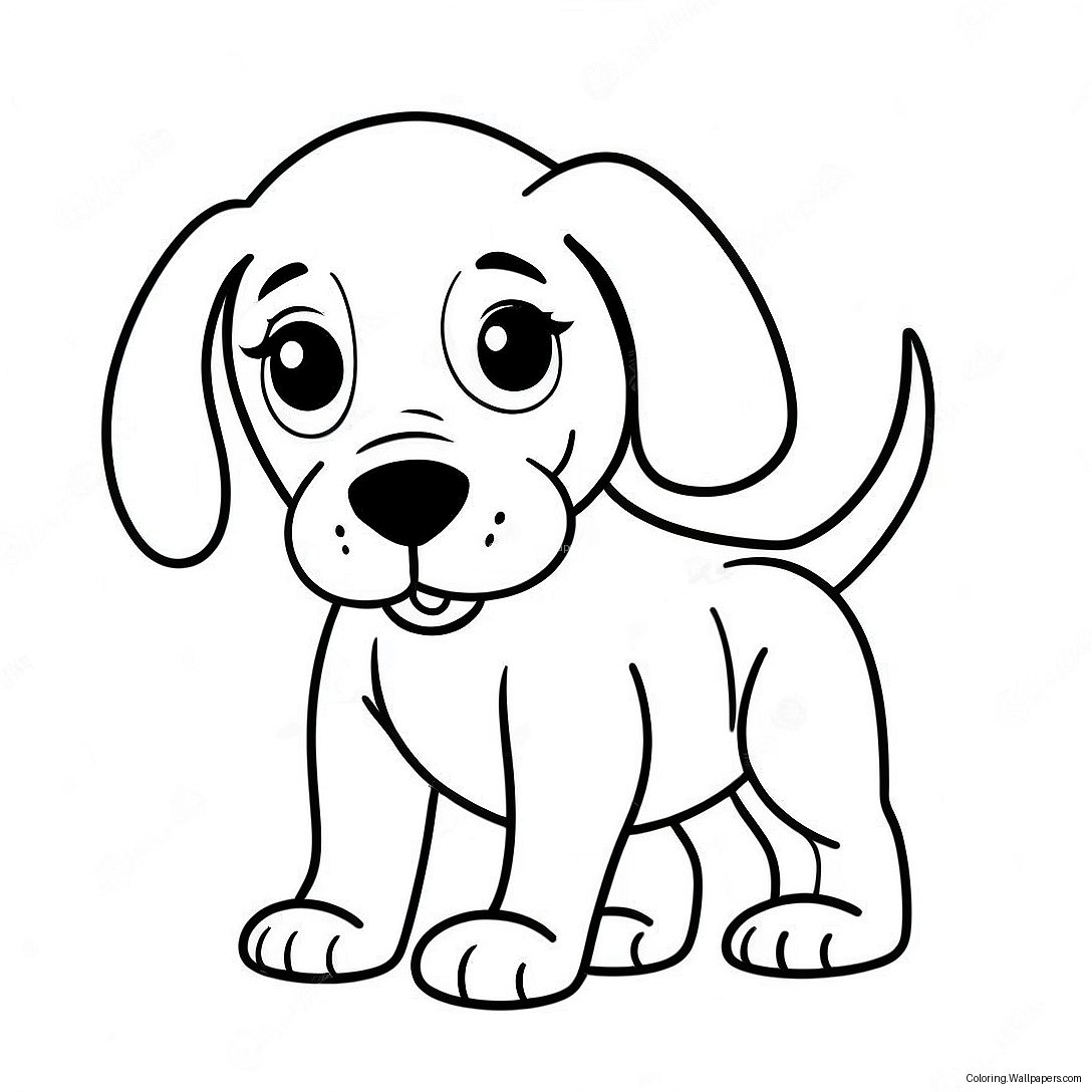 Playful Bloodhound Puppy Coloring Page 56853