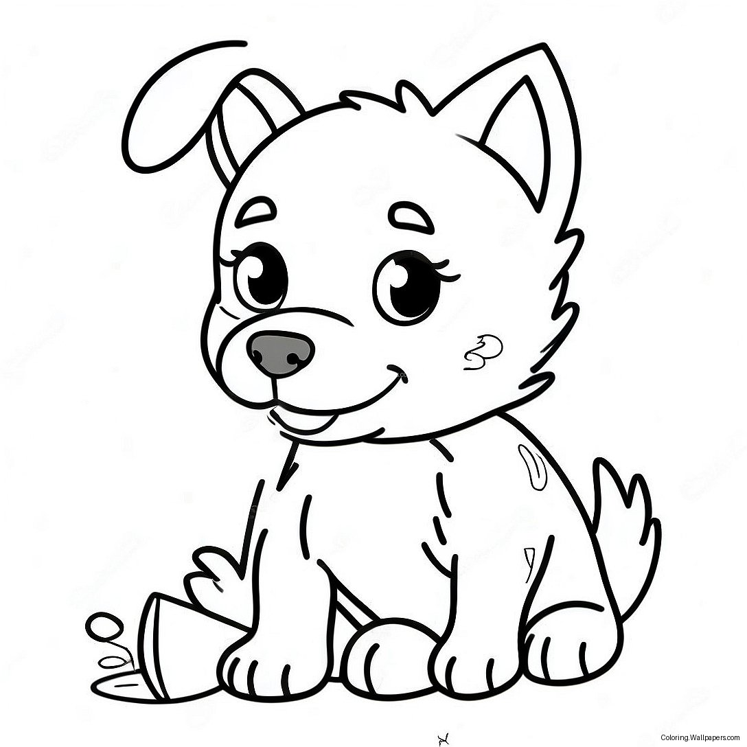 Playful Blue Heeler Puppy Coloring Page 37750