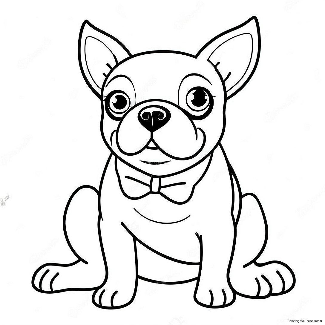 Speelse Boston Terrier Kleurplaat 12874