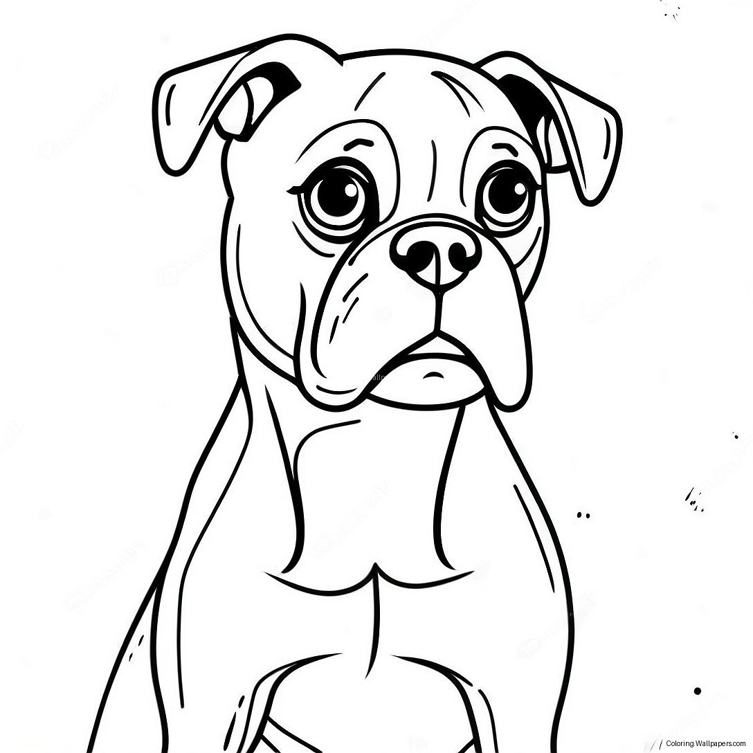 Playful Boxer Dog Coloring Page 7850