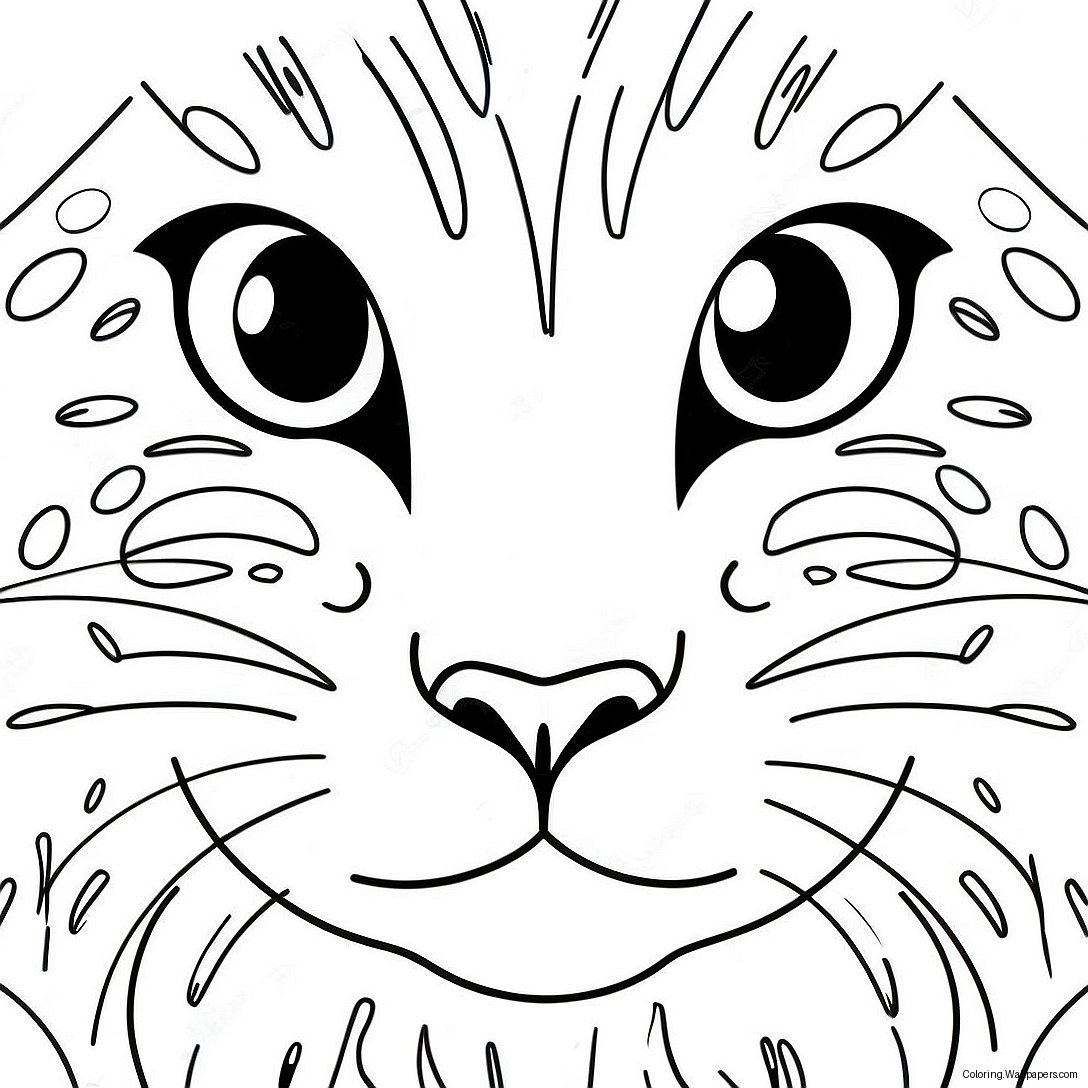 Playful Cat Head Coloring Page 56975