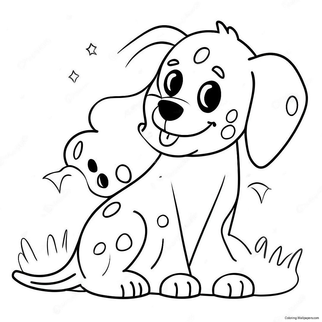 Playful Dalmatian Puppies Coloring Page 14247