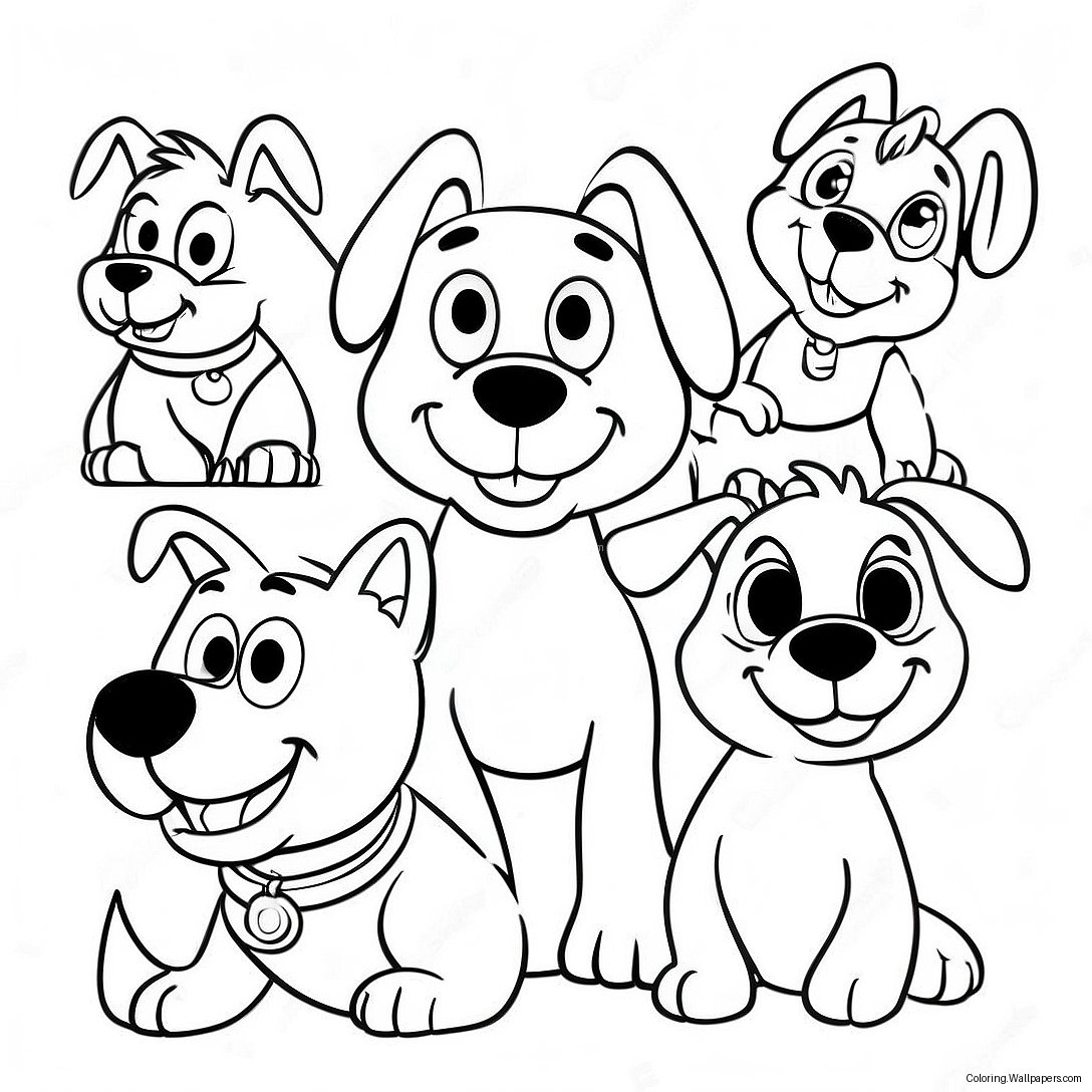 Página Para Colorir Dos Cães Da Disney Brincalhões 46567