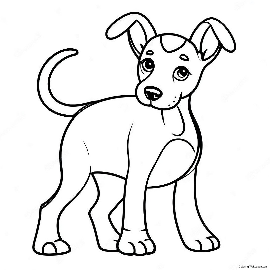 Playful Doberman Puppy Coloring Page 28811